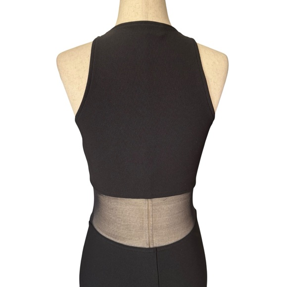 Vintage 90s Just in Time Black Sheer Panel Bodycon Maxi Dress Small - Picture 9 of 15